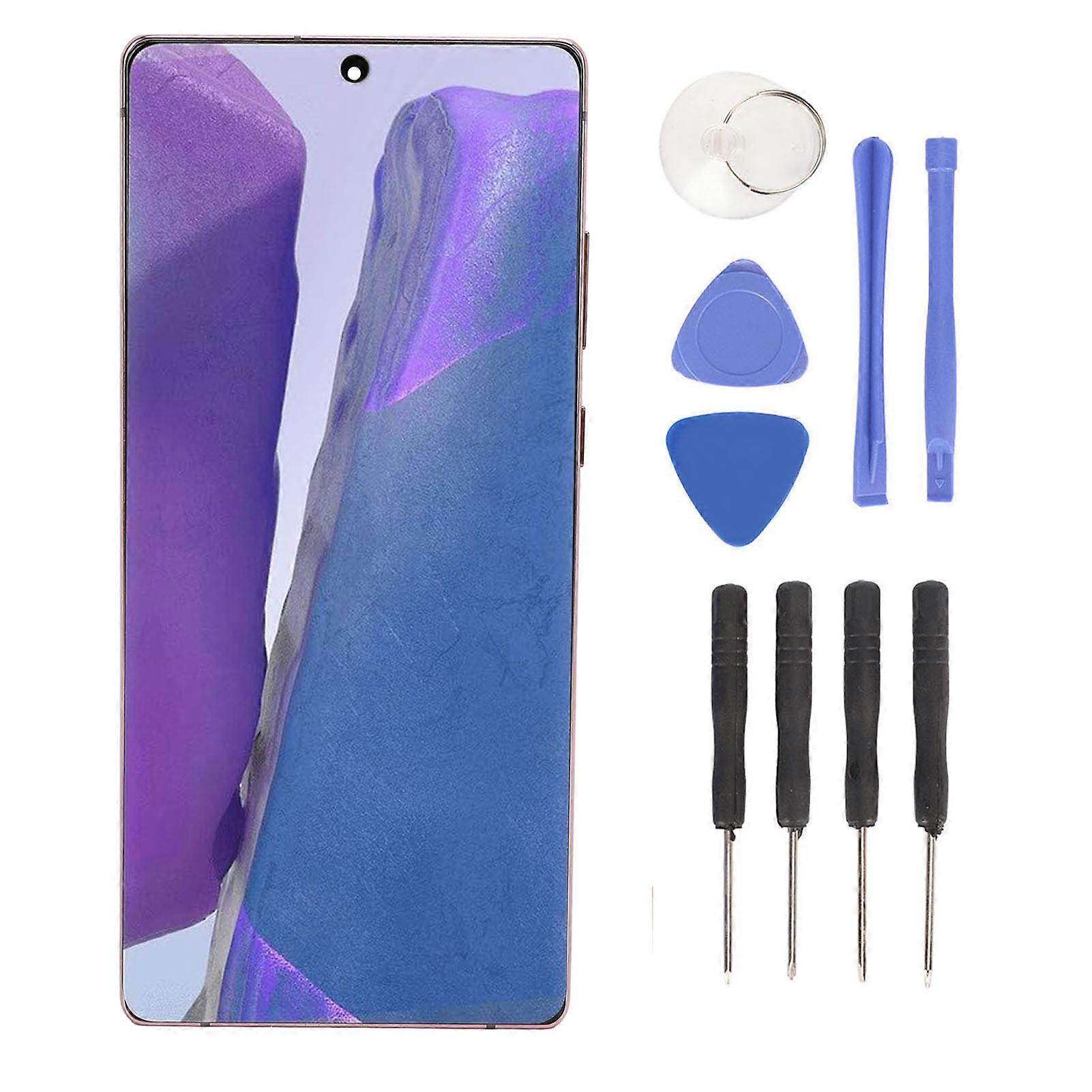 6.7 Inch Screen Replacement for Galaxy Note 20 5G Note 20 4G Support Fingerprint Display Digitizer Touch Assembly with Frame Repair Tool Red