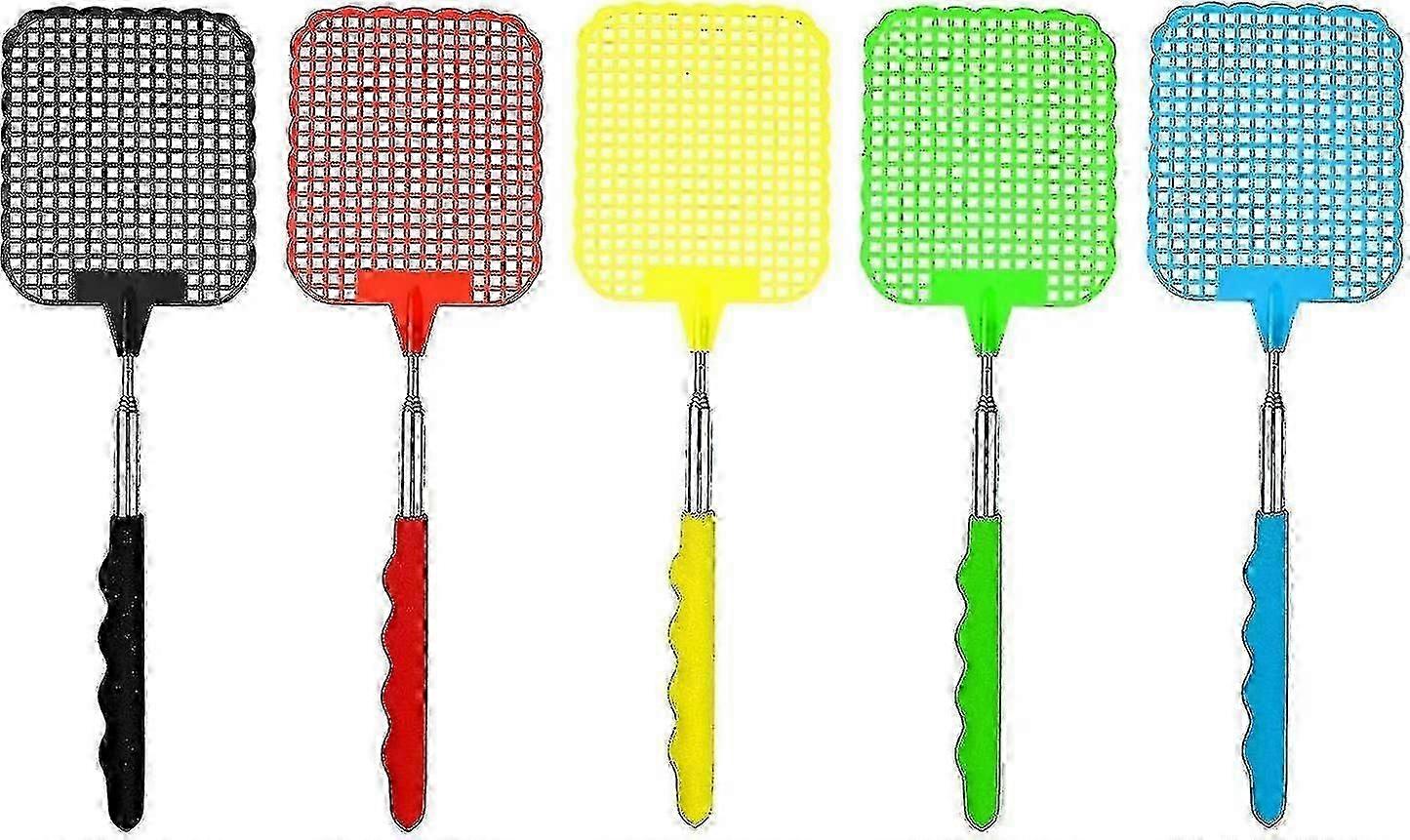 5pcstelescopic Fly Swatters Manual Swat Pest With Durable Extendable Handle (4-d-w)