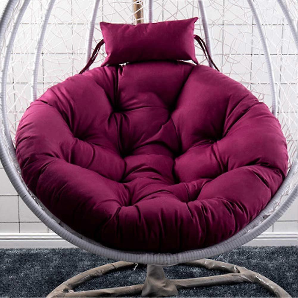 Swing chair cushion for hanging, soft and comfortable, 120 cm, for indoors and outdoors, garden, swing cushion, made of metal and wood, violet
