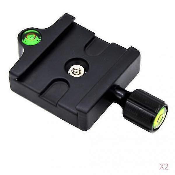 2Piece QR Quick Release Clamp Plate 1/4 -3/8" Screw Adapter for Tripod Head