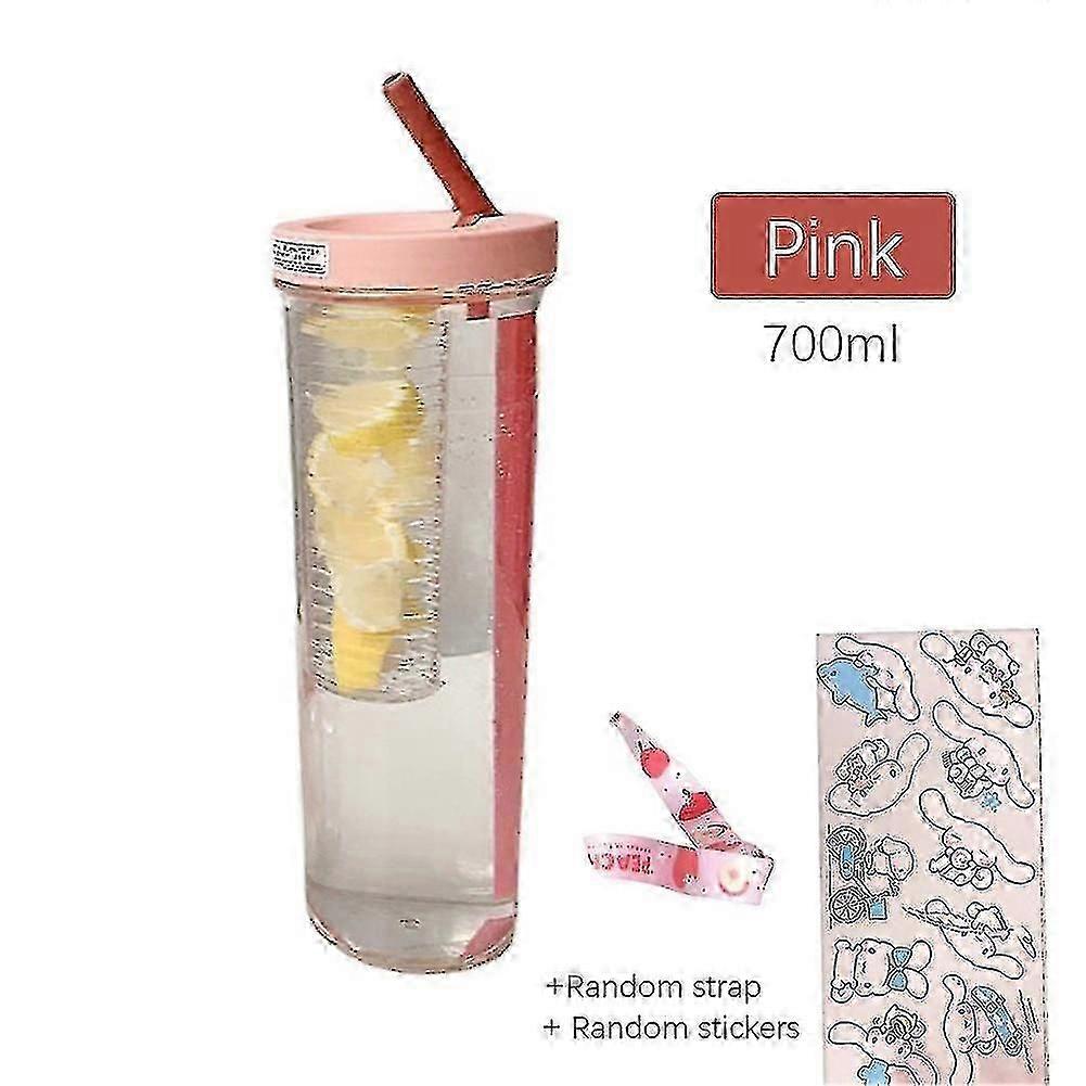 700ml Large Capacity Straw Cup With Independent Tea Compartment Foldin