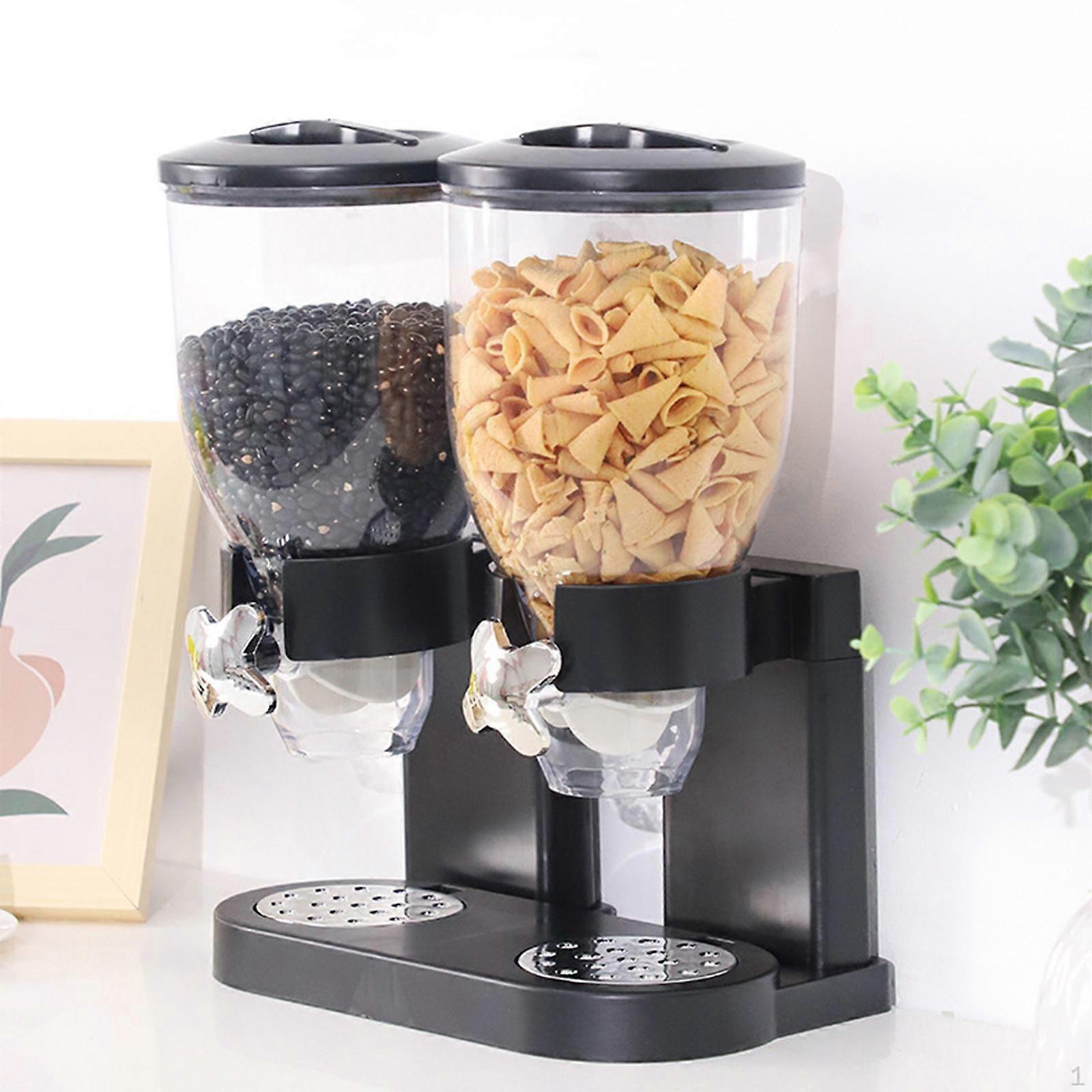 Cereal Containers Storage,Double Dispenser Dual Food Dispenser, Dry Perfect