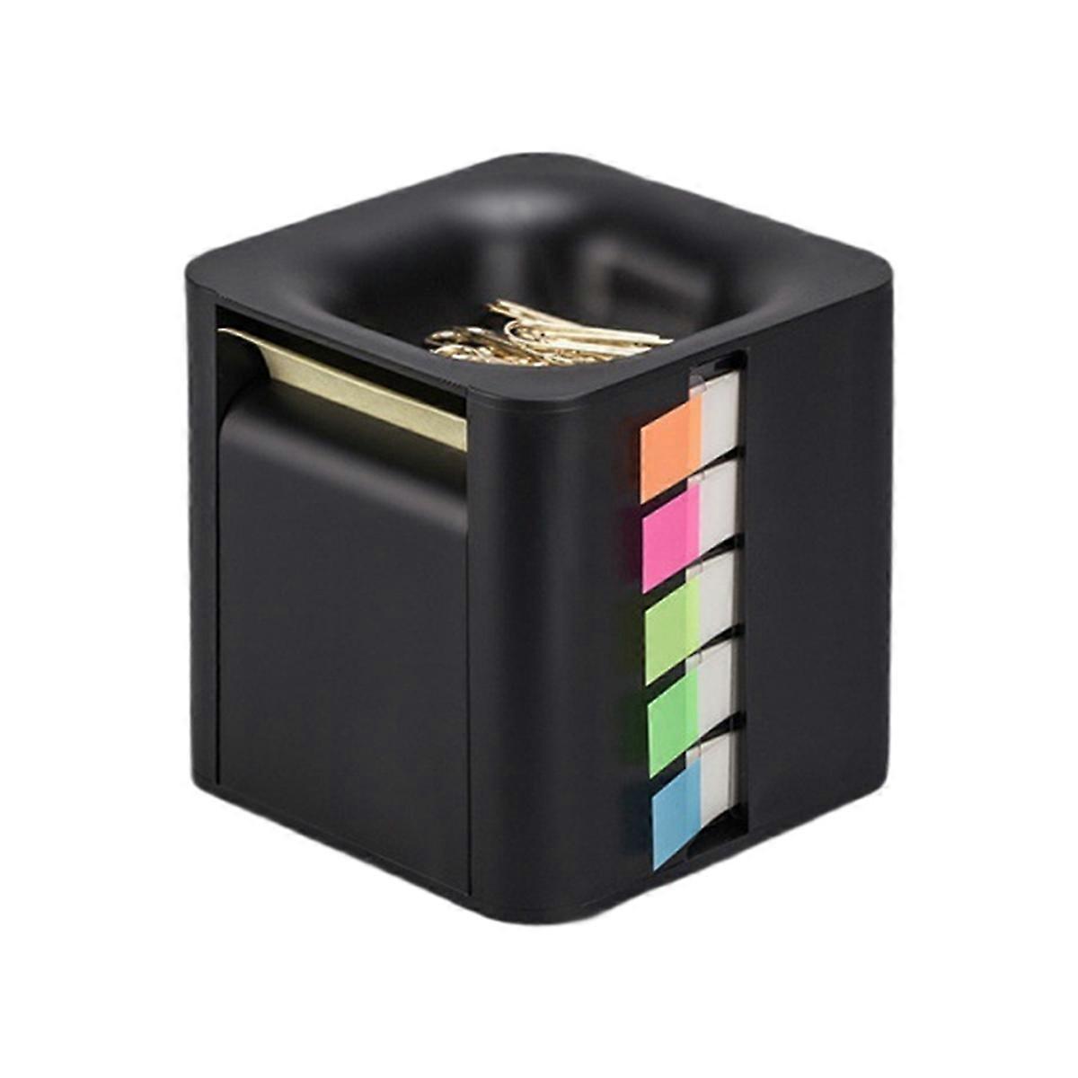 5-in-1 Cube Sticky Note Holder Multifunction Sticky Note Dispenser with Up Sticky Notes, Sticky Tab