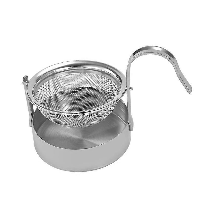 Tea Filter/Strainer, with Holder, Stainless Steel, Silver