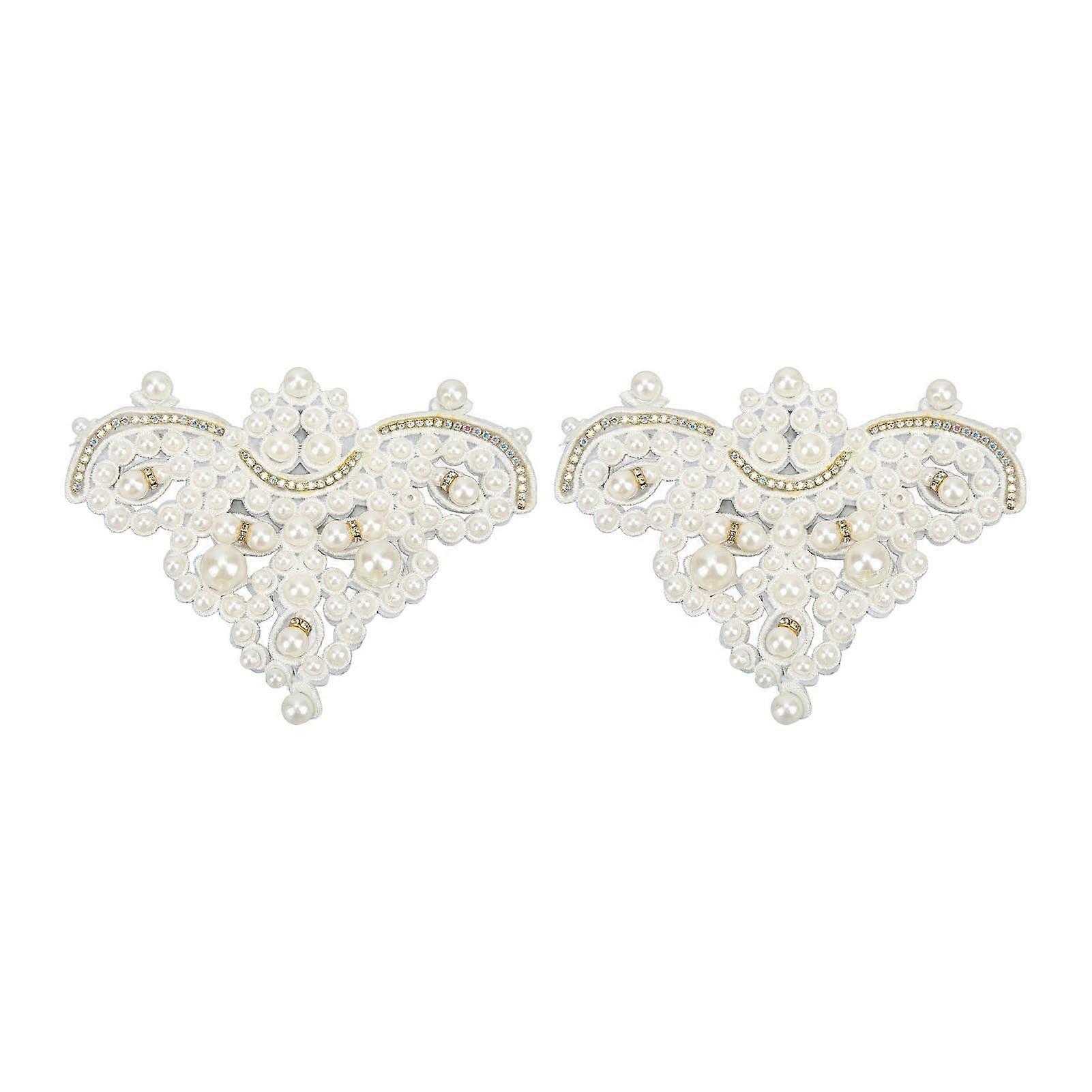 2025 أحدث طراز 2 قطعة لؤلؤ حذاء زهرة ساطع المظهر رواية أكثر