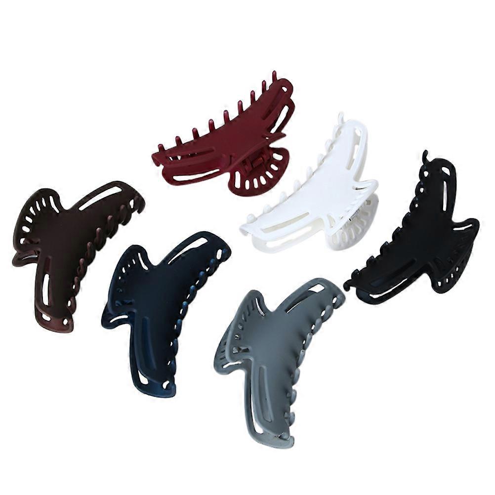 6PCS Durable Plastic Hair Claw Clips for Women – Fashionable Hollow Design Barrettes for Everyday Use – Assorted Colors