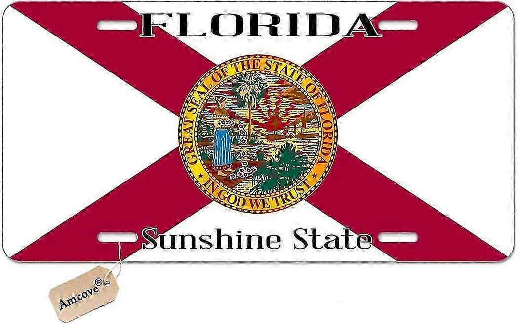 2025 لوحة ترخيص ولاية فلوريدا علم الزخرفية لوحة ترخيص السيارة الأمامية ، علامة الغرور ، لوحة السيارة المعدنية ، لوحة ترخيص الجدة من الألومنيوم للرجال / النساء / الصبي / G