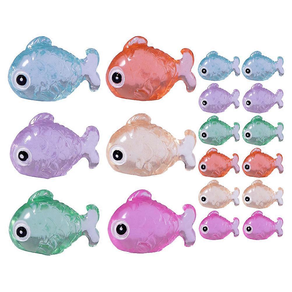 Miniature Fish Decoration Resin Fish Figurines Garden Table Decoration Purple 2.30X1.80X1.50CM 30Pcs