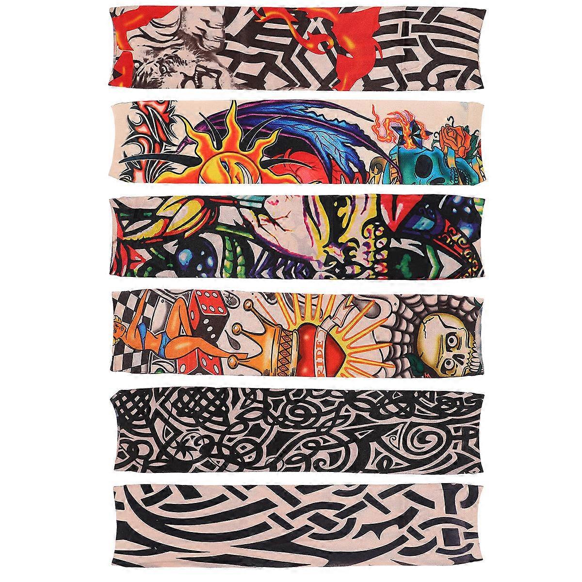 Arm Warmers Cycling Arm Sleeves Men Sunburn Prevention Polyester 6Pcs