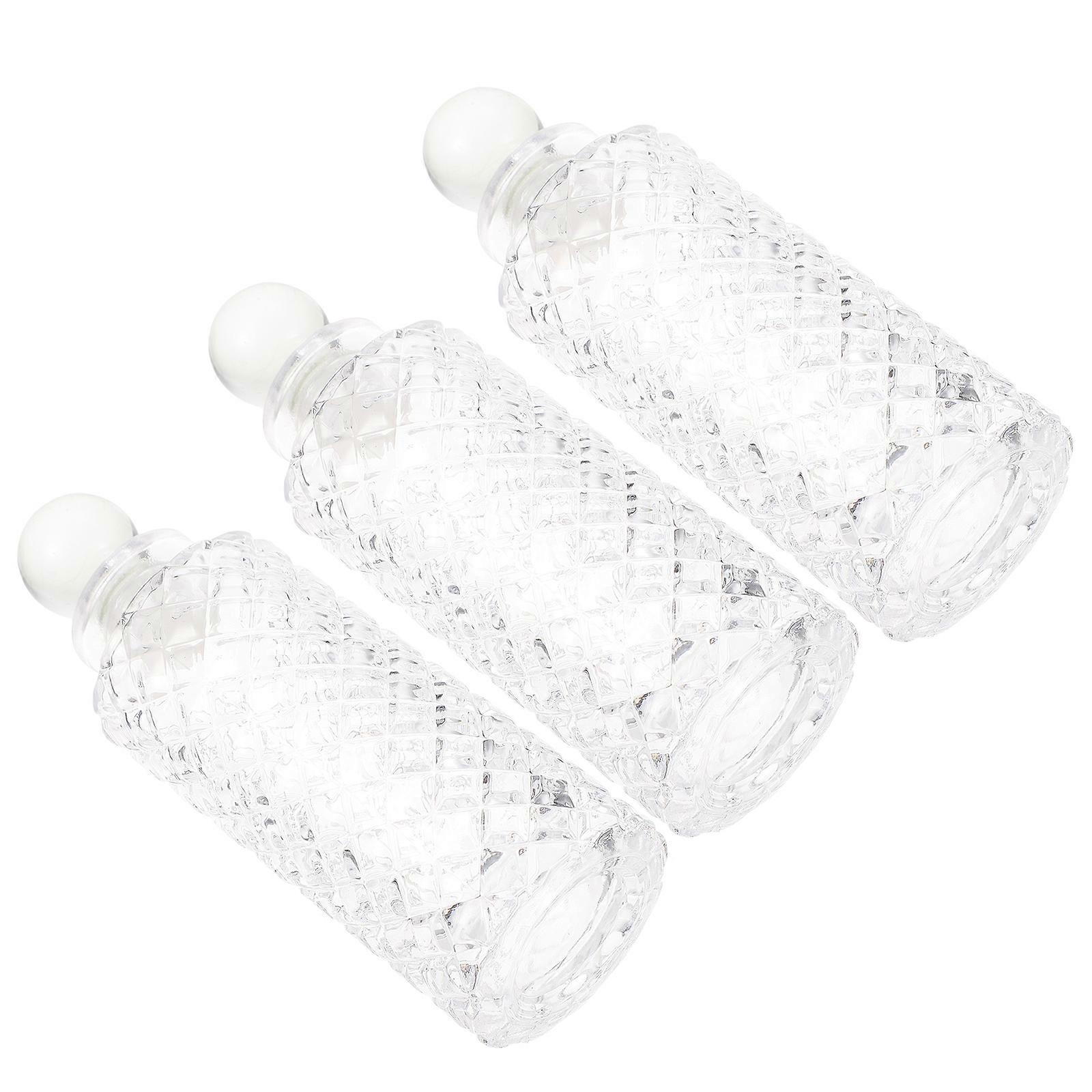 3pcs Glass Diffuser Bottles for Aromatherapy Storage with Transparent Material and Firm Flat Bottom