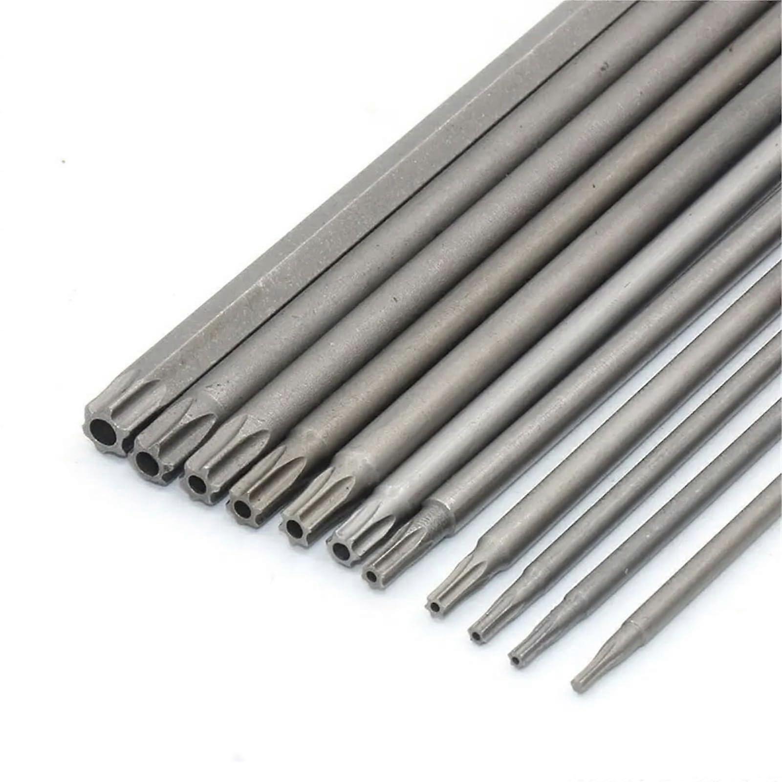 Tamperproof security bits, magnetic, screwdriver set, slotted head, 1/4inch hex bits, screwdriver, 11 pieces (11 pieces, 75 mm)
