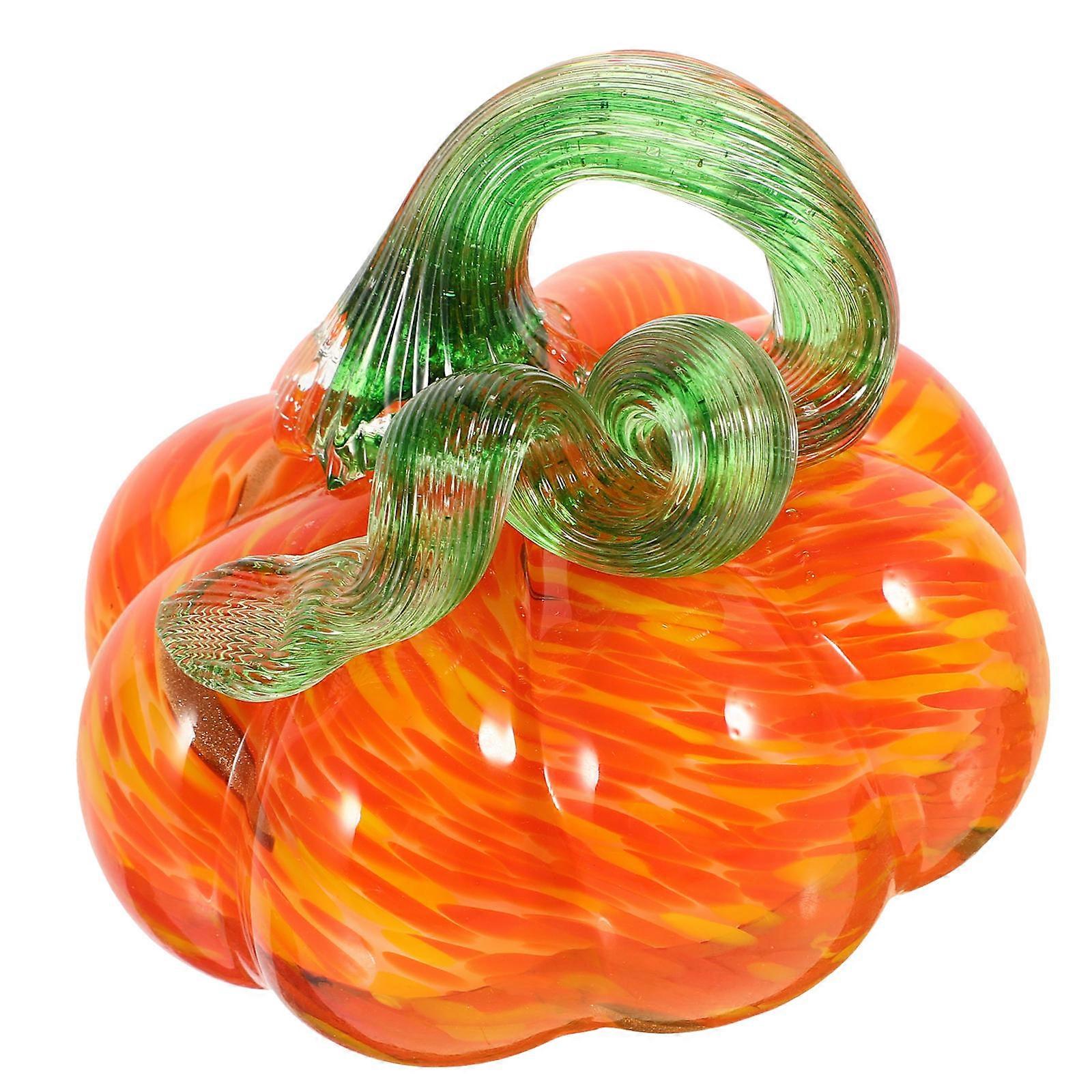 Handcrafted Glass Pumpkin Figurine for Halloween Decor – Smooth, Reusable Ornament for Indoor and Outdoor Tabletop Display