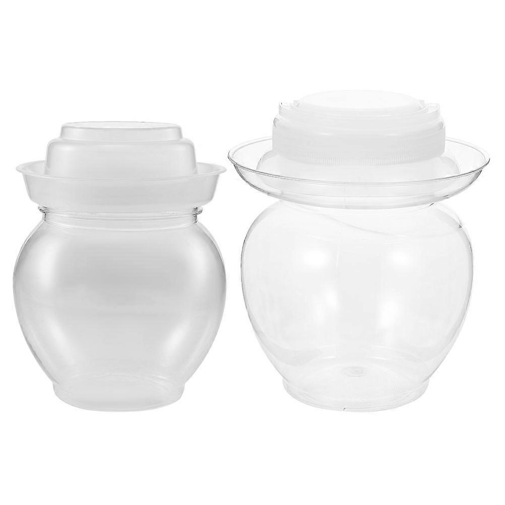Multi-Function Storage Jar Transparent Pickle Jars Food Storage Kitchen Containers 2Pcs