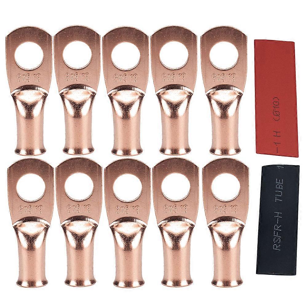 Heat Shrink Terminal Connectors Copper Lugs Heavy Duty Wire Lugs Ring Automobiles 10Pack