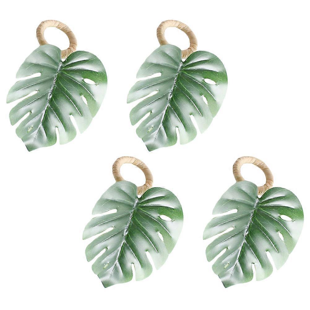 Creative Napkin Rings Serviette Buckles Green 12x11cm PE Decoration 4Pcs