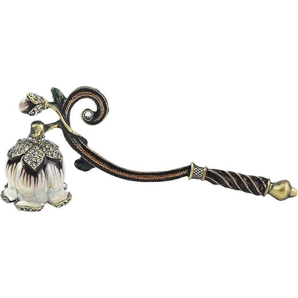 candle snuffer with long handle, decorative candle tool made of metal forly extinguishing the wick flame, painted, vintage