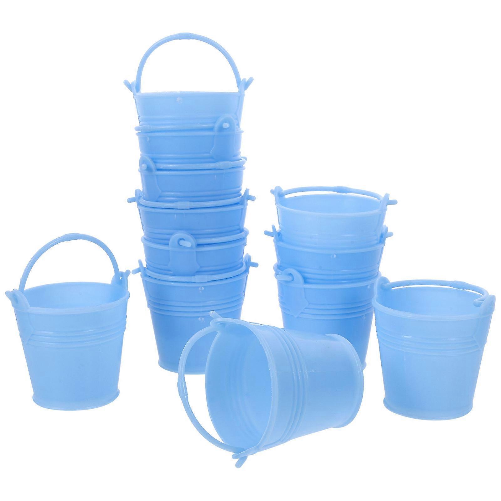Reusable Snack Bucket Plastic Bucket Holiday Sky-Blue 8X5.5X5.5CM Multi-use 12Pcs