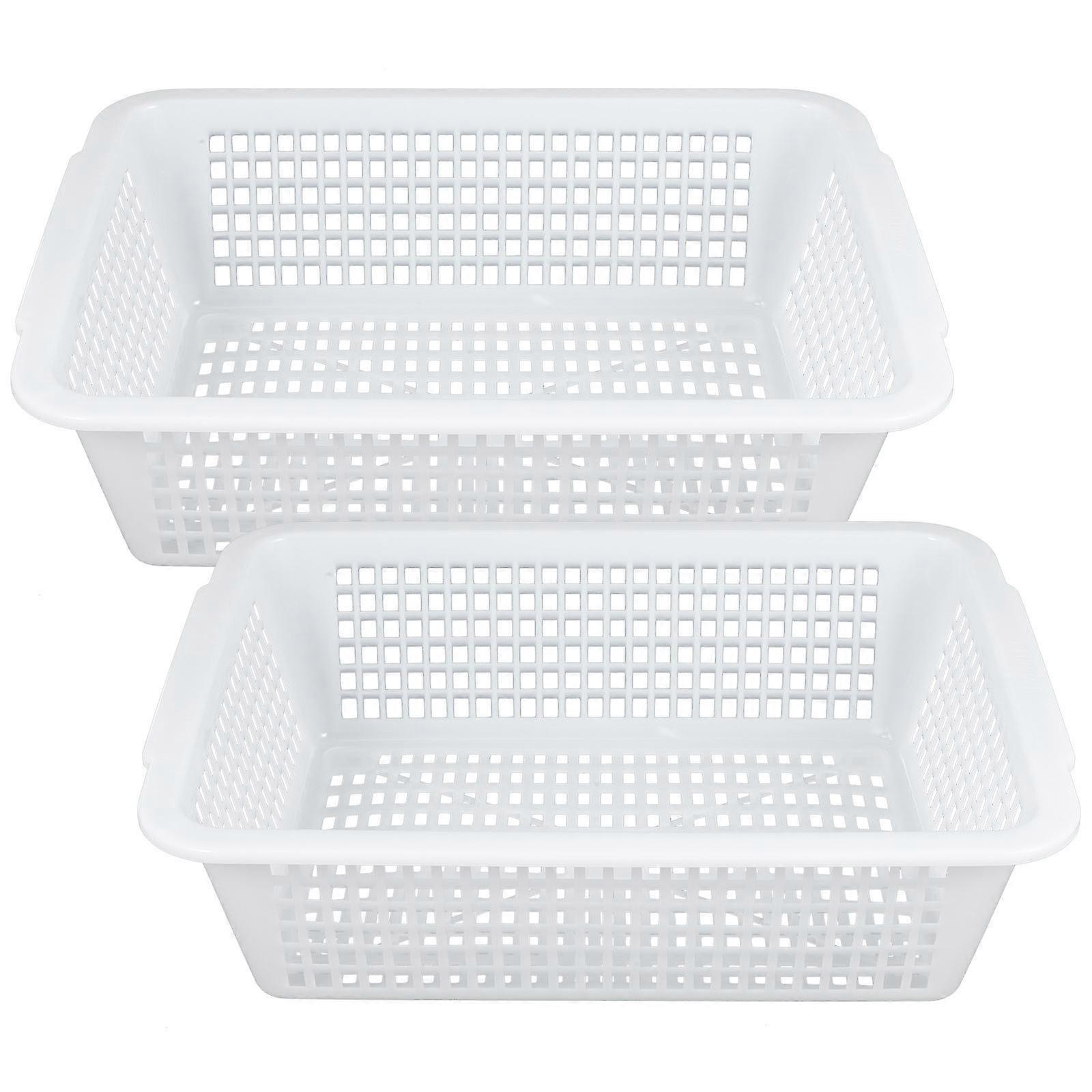 2pcs Large ABS File Organizer Baskets – Decorative Storage for Office, School, Home – Modern Classic Design for Documents and Sundries