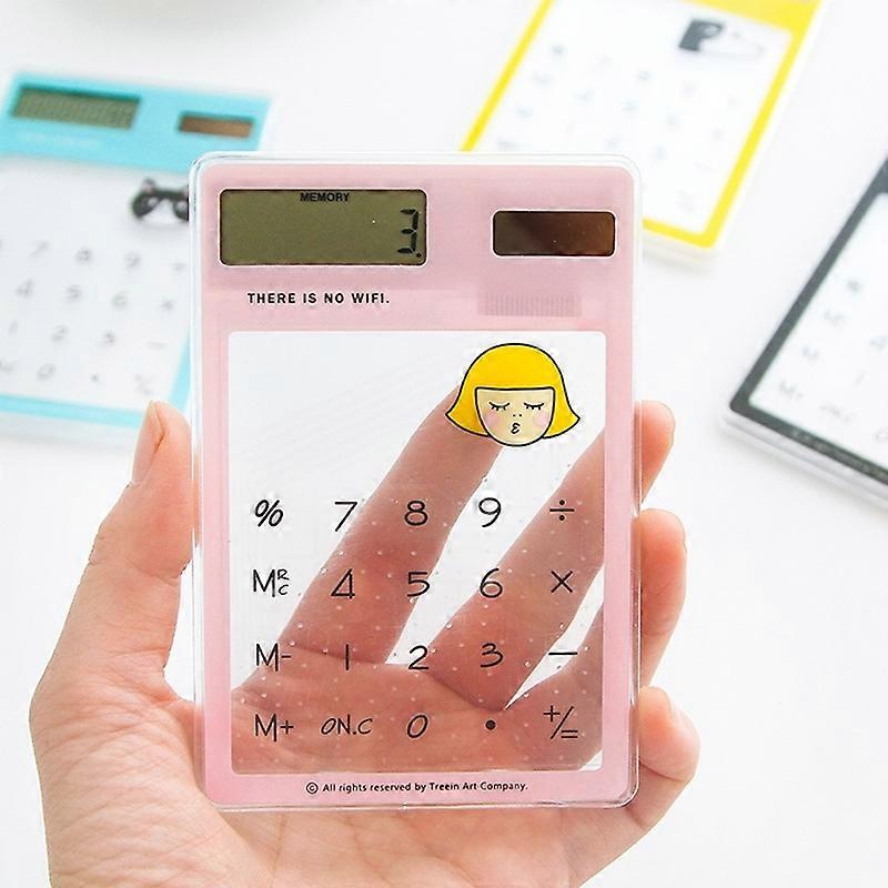 8 Digits LED Solar Transparent Calculator
