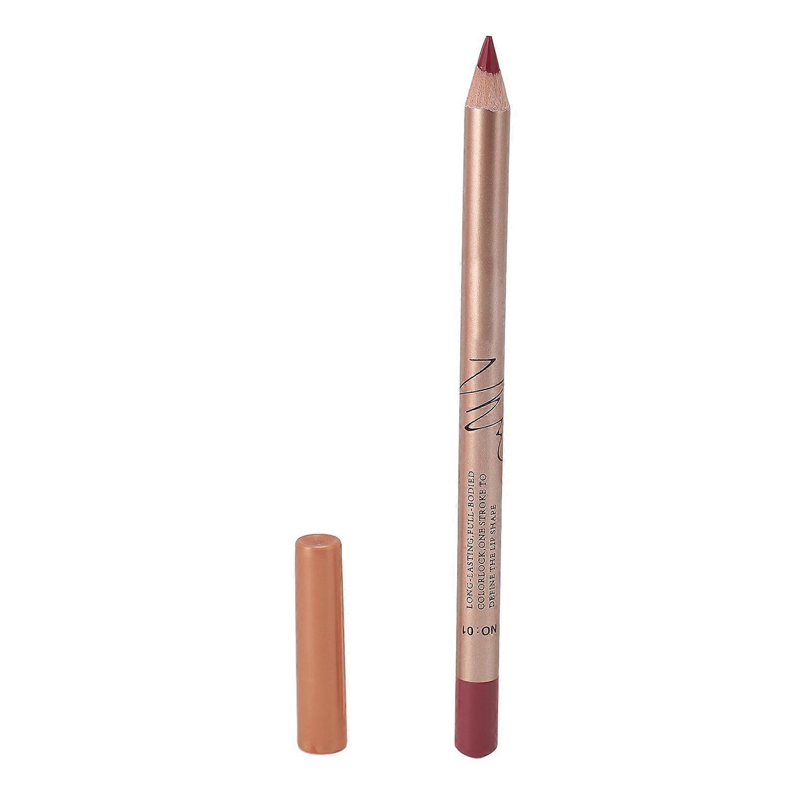 Portable Lip Pencil, Long-lasting, Smudge-proof, Pigmented, 0.8g, 12 Pieces, for Daily Use