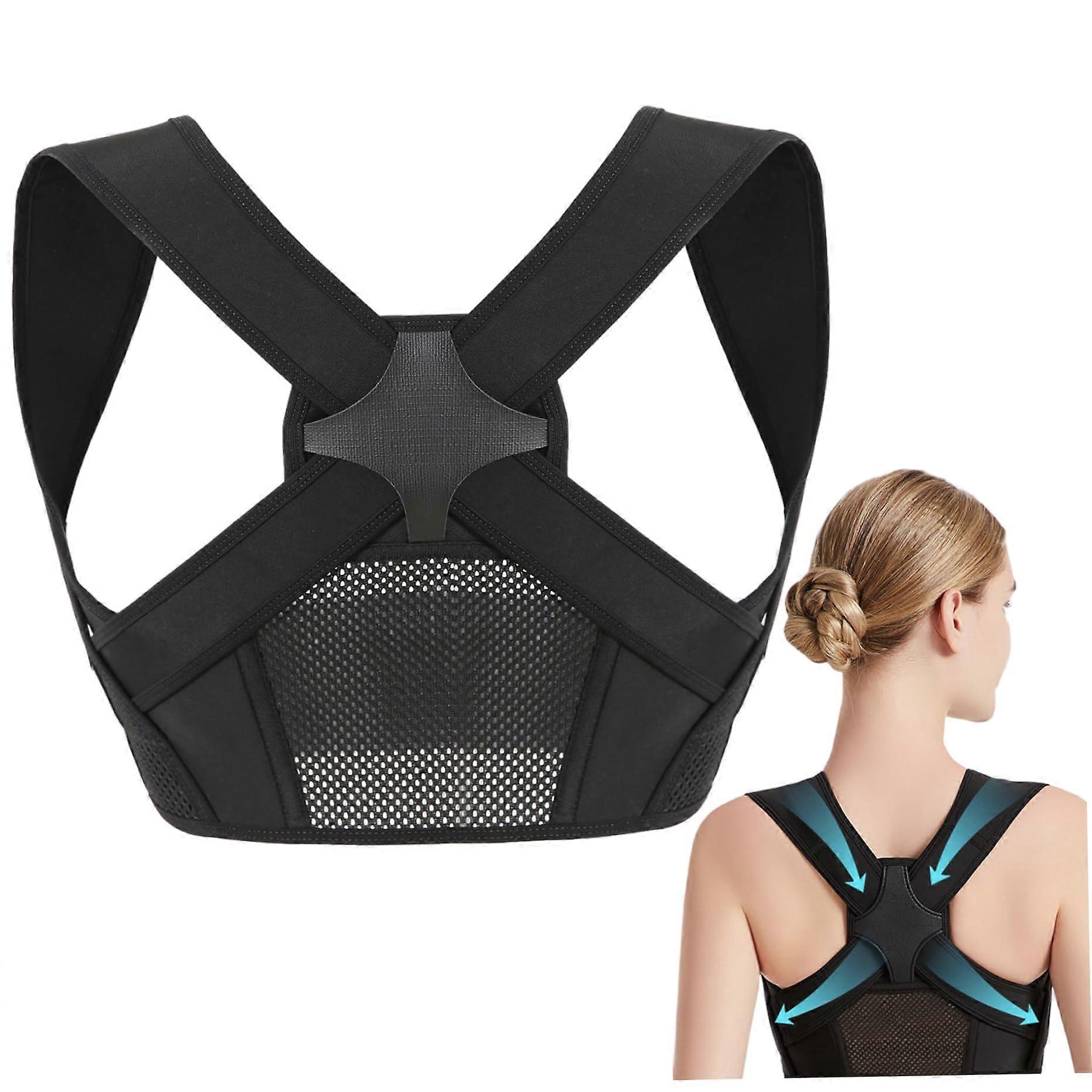 Posture Corrector for Men, Adjustable Upper Back Brace, Straighten Spine, Humpback Support and Pain Relief (L/XL)