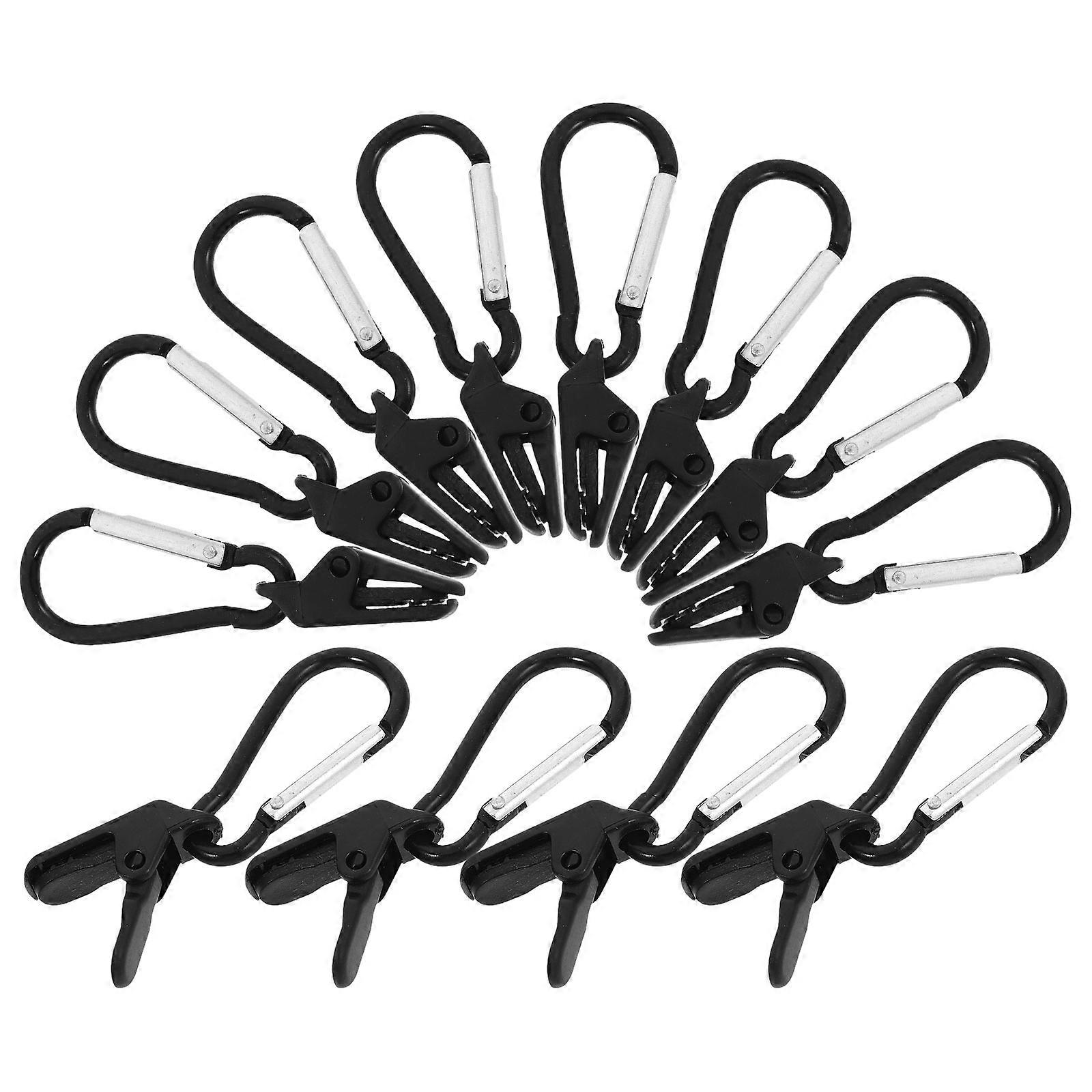 12 Pcs Heavy Duty Shade Sail Clips for Tarp, Tent, Canopy, Awning & Boat Cover – Windproof Clamps Hardware Kit for Outdoor Camping & Gear Securing
