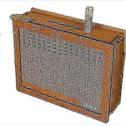 Wooden Savings Box, Reusable Piggy Bank with Savings Goal and Checkable Numbers (2000)