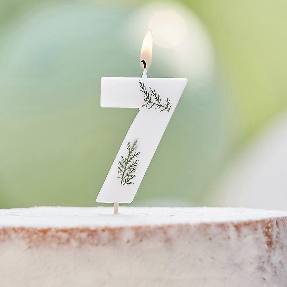 Leaf Foliage Number 7 Birthday Candle