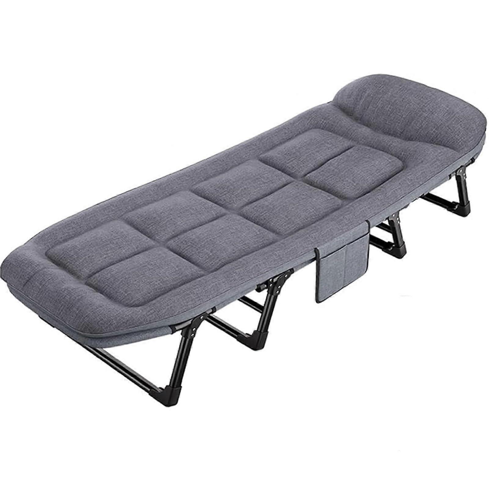 Folding Camping Cot for Adults, Rollaway Bed with Adjustable 6 Positions, Portable Guest Bed