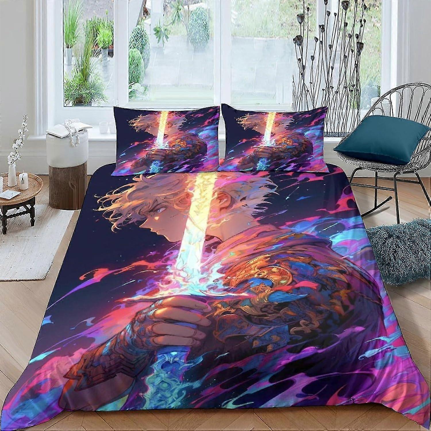 Cartoon Bedding Set Duvet Cover Set Soft Zipper with Pillowcase Double