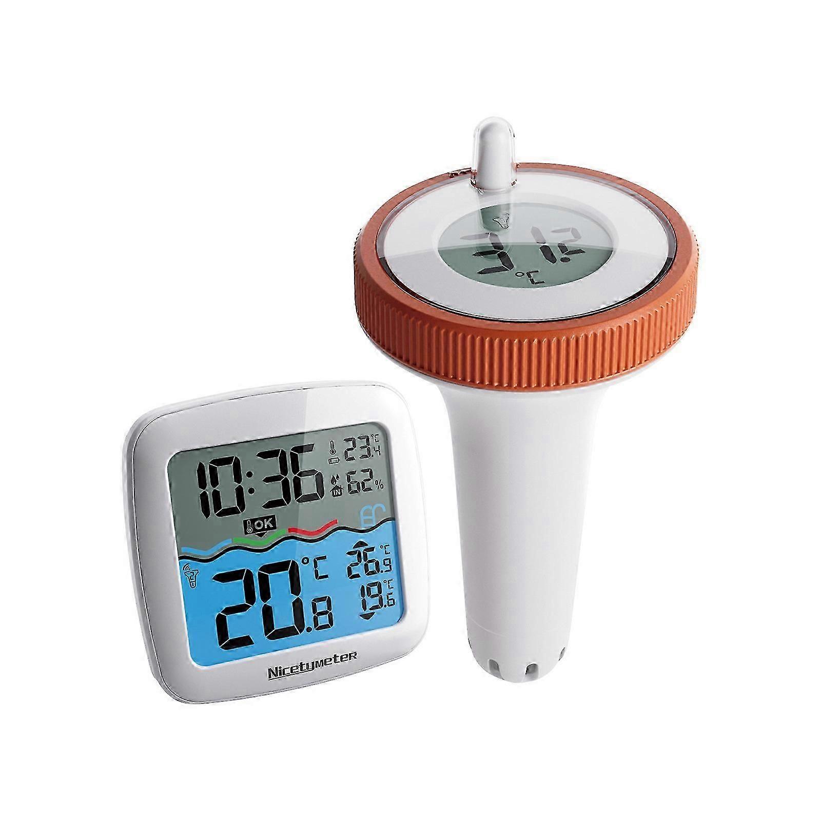 Wireless Pool Temperature Gauge Pool Bathtub Water Temperature Gauge Wireless Floating Fish Tank Fish Pond Temperature Gauge Stain-Proof