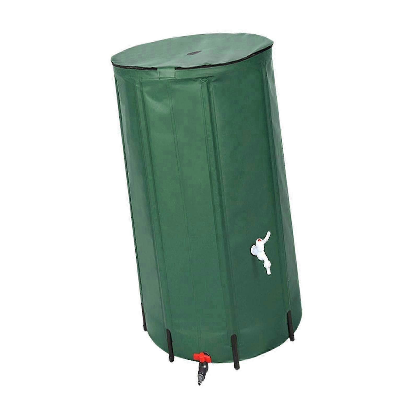 Foldable Rain Barrel Green Water Butt Versatile Rain Water Collection Barrel 100L