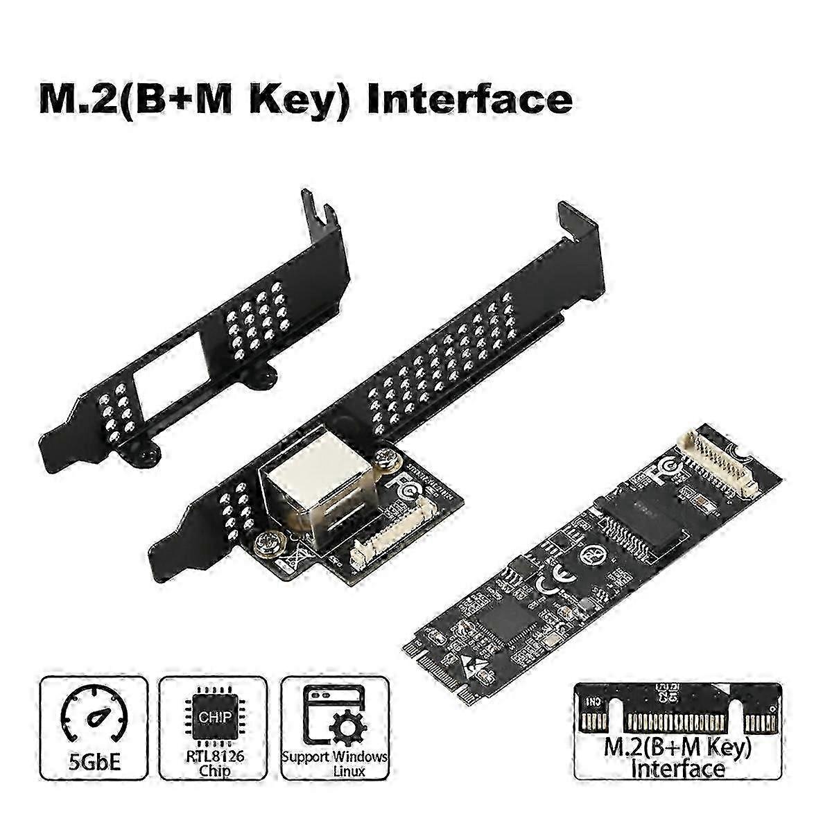 M.2 to 5G Network Card with Realtek Chip for Diskless Boot E-Sports Wired LAN Controller