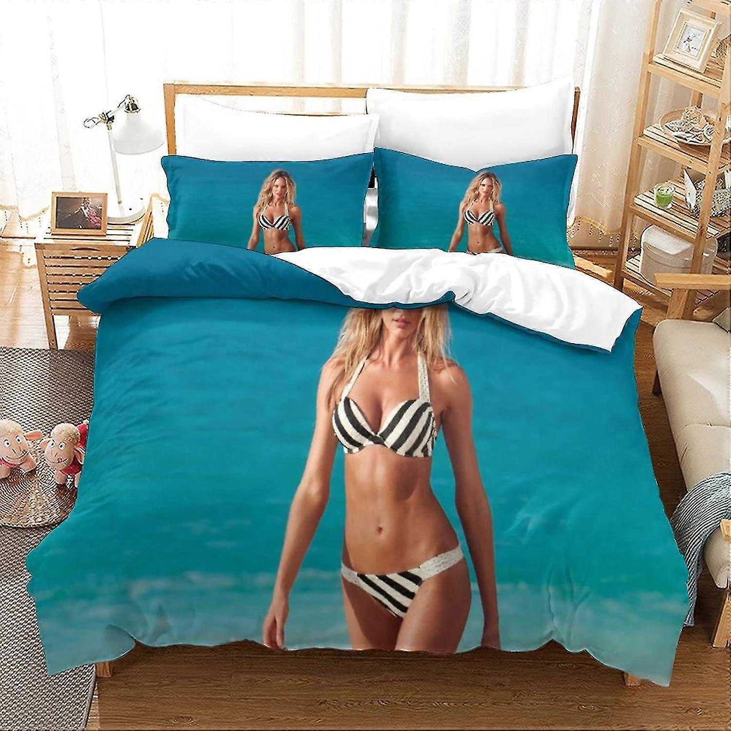 Conjuntos de cama com capa de edredão de impressão 3D para adultos e crianças com zíper Capa de colcha de microfibra macia