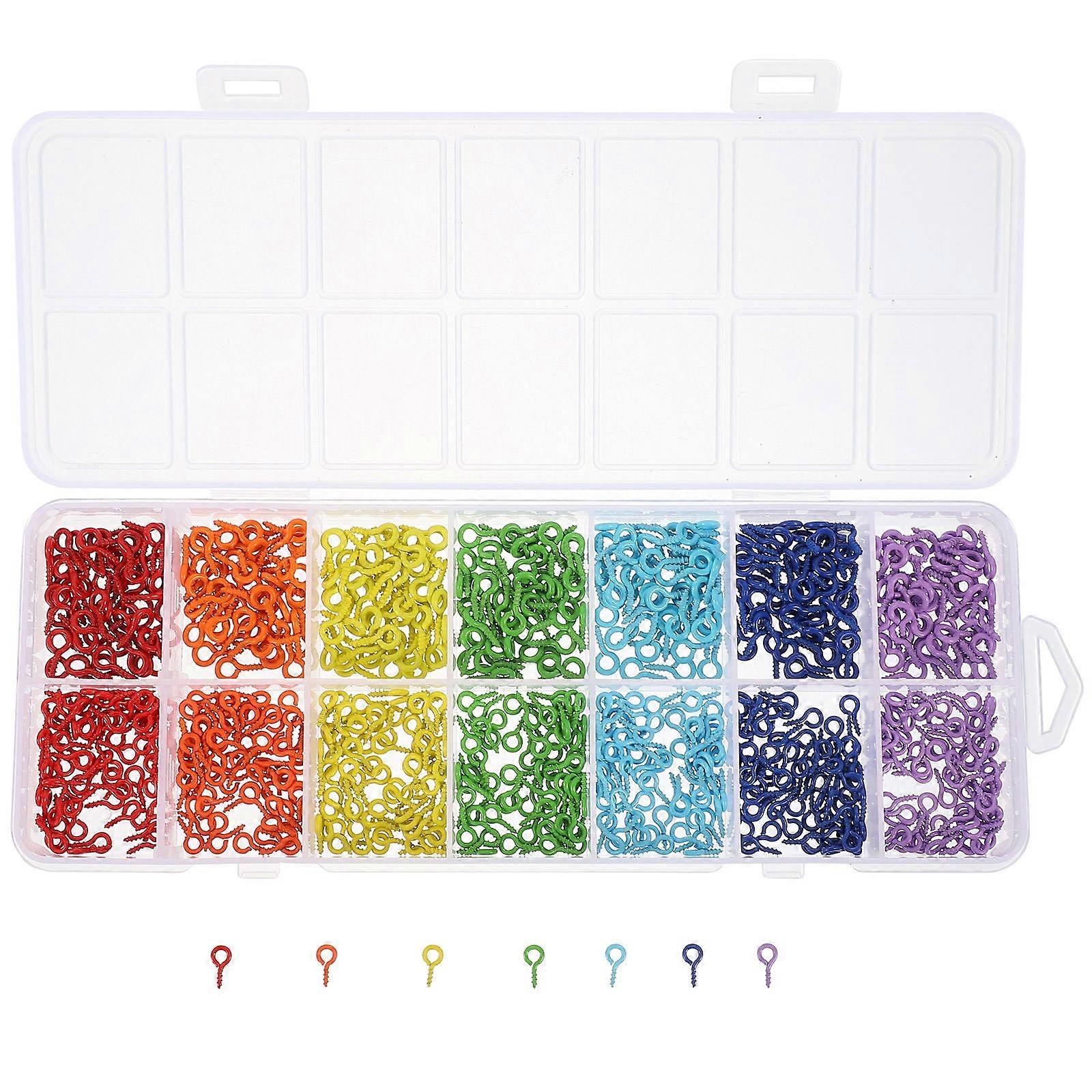 Eyelet Screws For Artists Colorful Jewelry Findings Iron 1X0.5cm Diy Projects 770Pcs