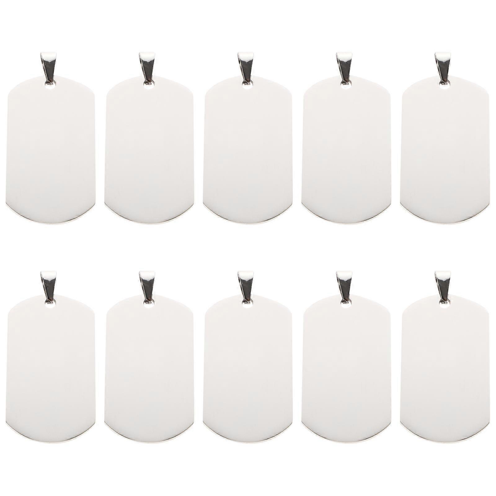 10個の金属タグブランクメタルタグメタルラベルタグネームプレートタグ穴付きチャームメタルタグメーカーネックレスブレスレットドッグタグ可憐に作る