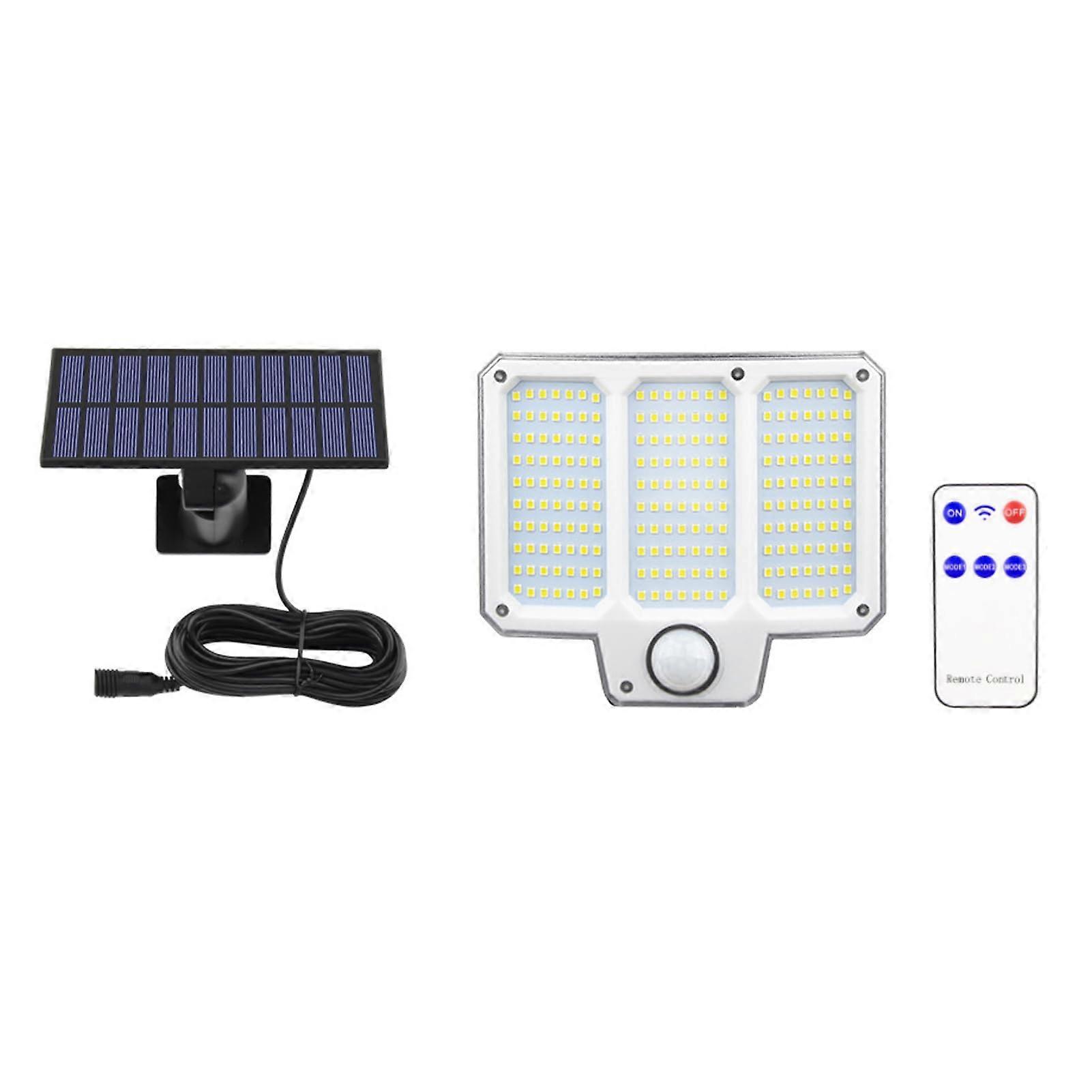 Solar Motion Sensor Light Outdoor Solar Powered Brightness Remote Control Wall Mount For Courtyard And Garage