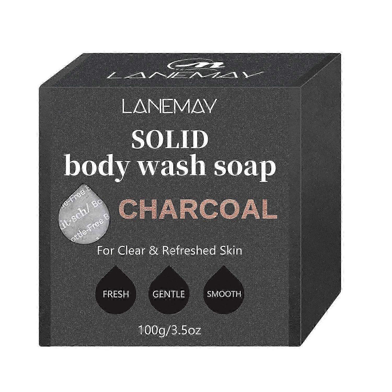 Handmade Charcoal Soap Bar, Solid Body Wash Soap, Removes Excess Oil , Deep Cleansing and Refreshing