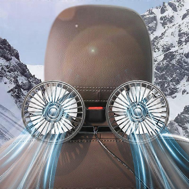 Car Rear Seat Back USB Interface Powerful Double-headed Fan F4207