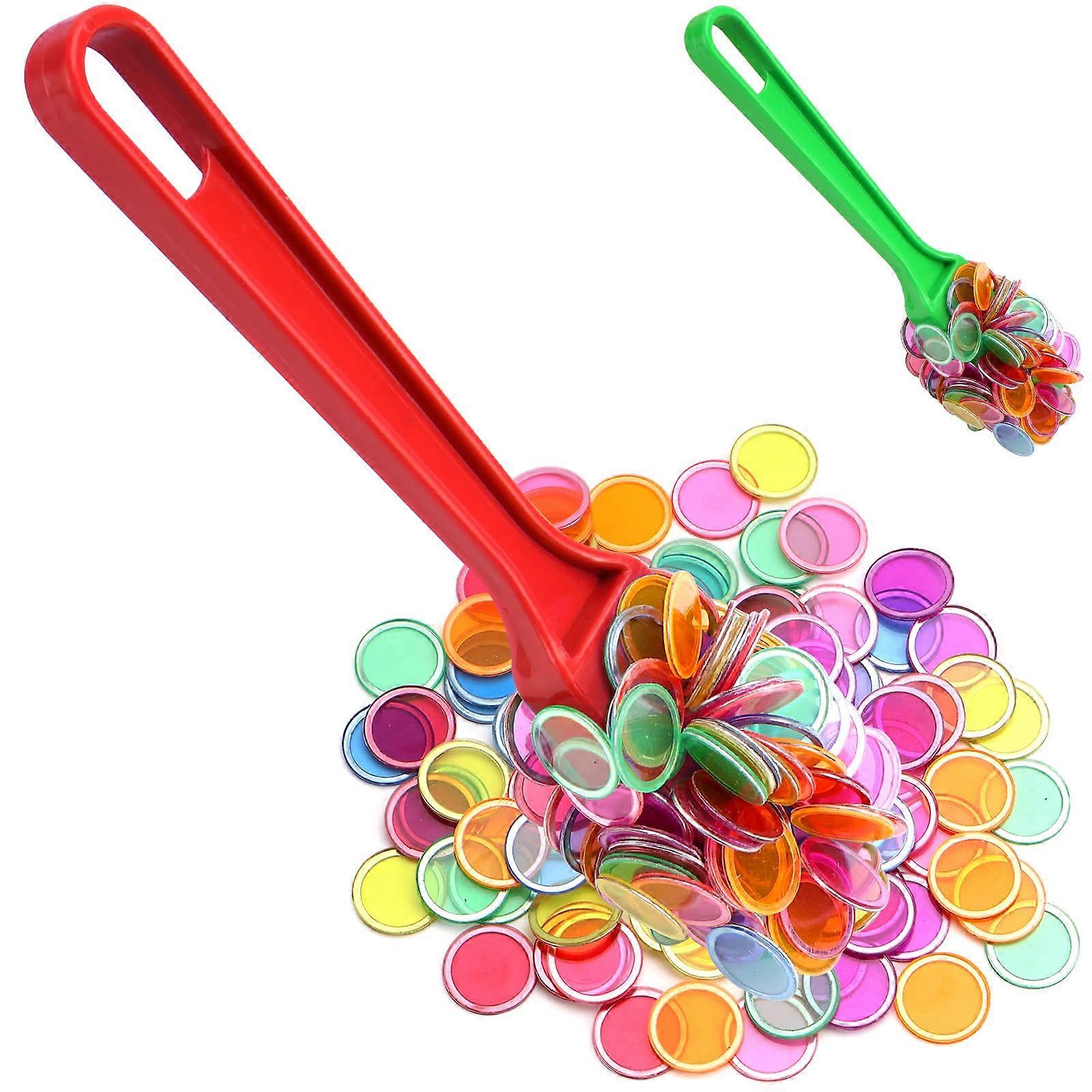 Bingo Chips Set Magnetic Stick with 100 Chips for Family Games and Parents Child Interaction Used (Red)