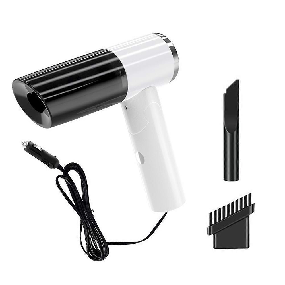 Portable Car Vacuum Cleaner Tool in White ABS Material for Car Use Handheld and 1 Set