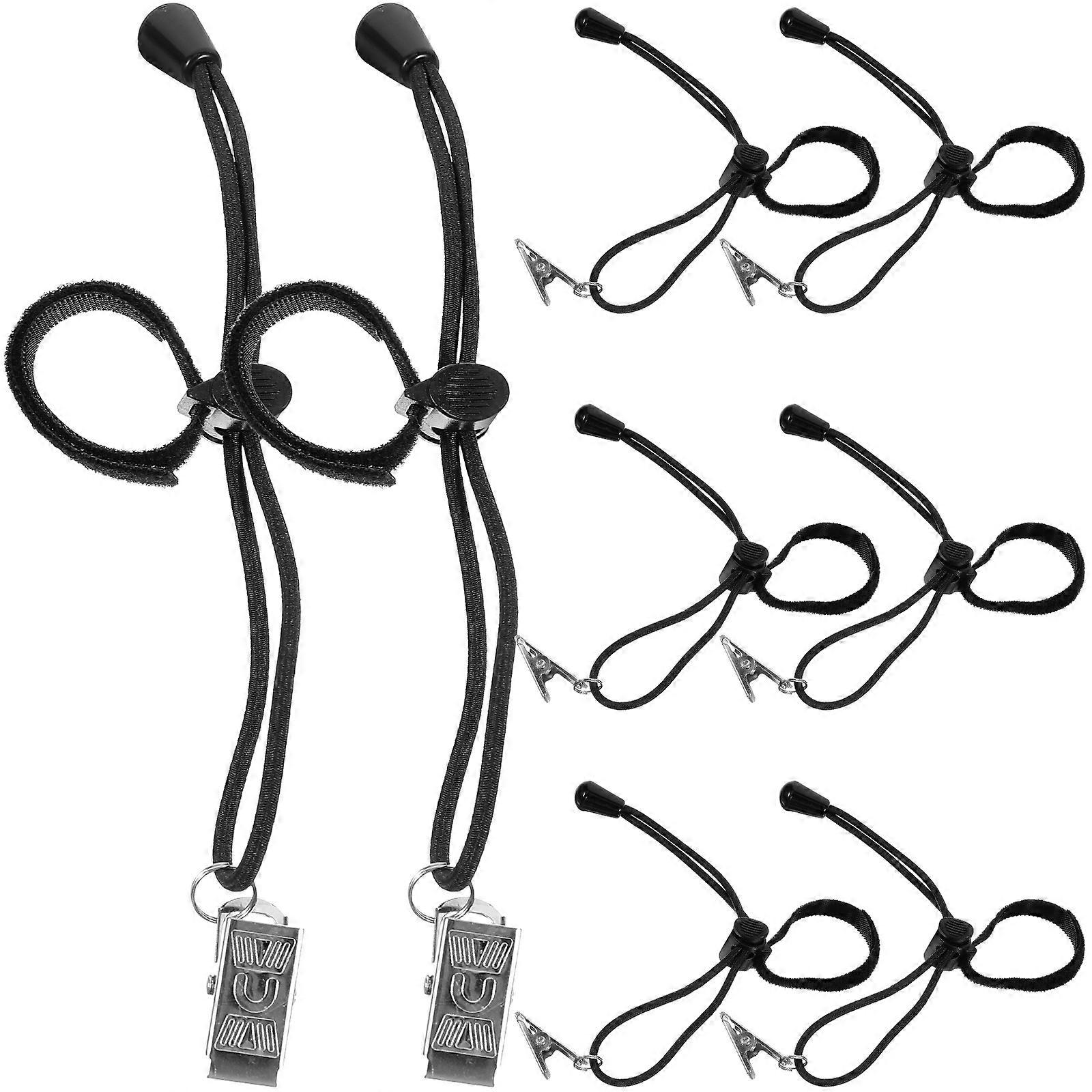 Black Background Cloth Clips for Fixing Use with Durable Elastic Bands Adjustable Backdrop Clamp 8 Pieces