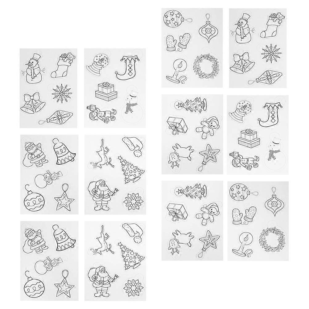12pcs Christmas Heat Shrink Sheets with Holiday Patterns DIY Shrink Art Craft Kit for Handmade Ornaments and Creative Festival Accessories