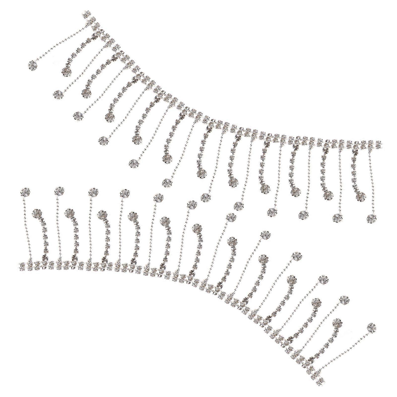 DIY Rhinestone Chain Clothing Accessory Various Occasions Versatile White Rhinestone 1Pack