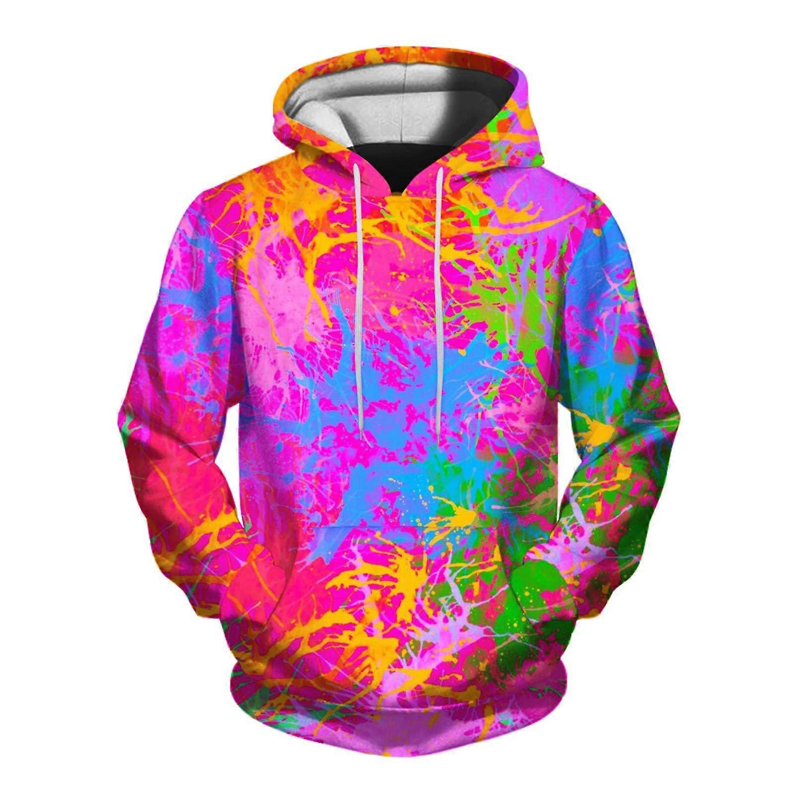 Men's Colourful TieDye Pattern Sweatshirt Graphic Print Galaxy Hoodies