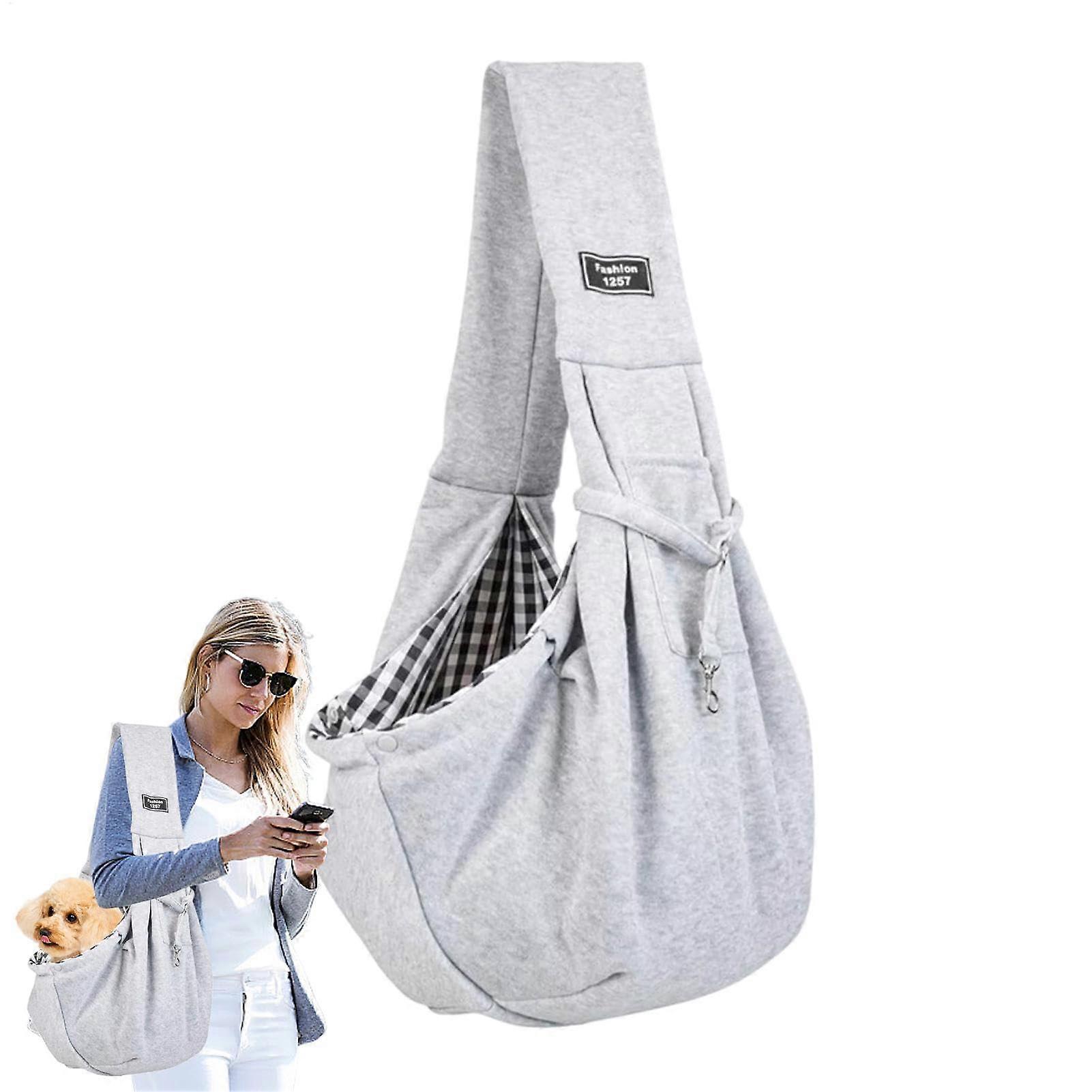 Pet Carrier Sling For Small Dogs And Cats, Breathable Mesh Carrier, Soft Grey Travel Tote For Cats And Puppies