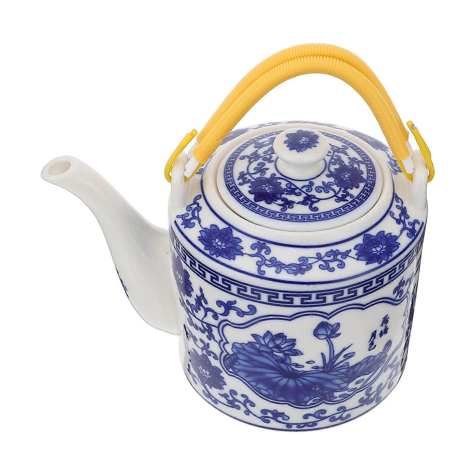 Teapot Porcelain Kung Fu Tea Pot Elegant Design For Tea Lovers With Storage Function 8.1×6.3×5.5in 1Pack