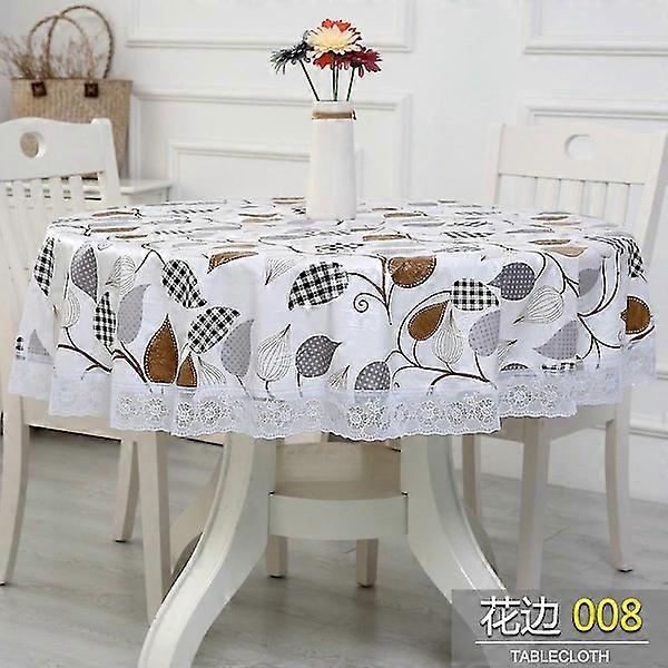 Round Tablecloth Gray Polyester Round Wipe Cleaning 180cm Wrinkle