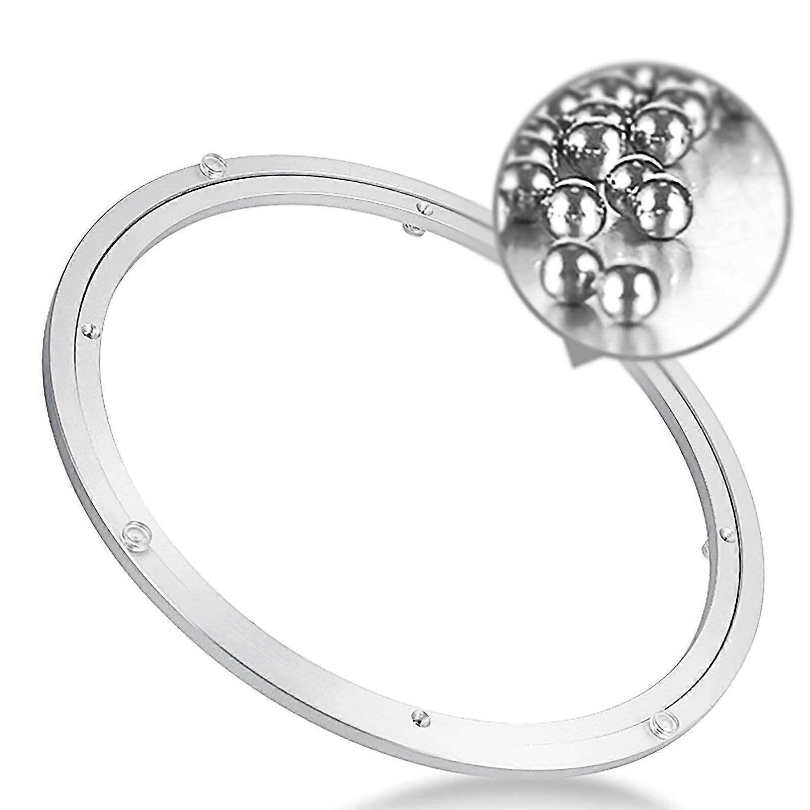 Lazy Susan Turntable Bearing, 400mm Aluminum Alloy Swivel Plate, High-Performance Silver Rotating Tray for Dining and Workshop