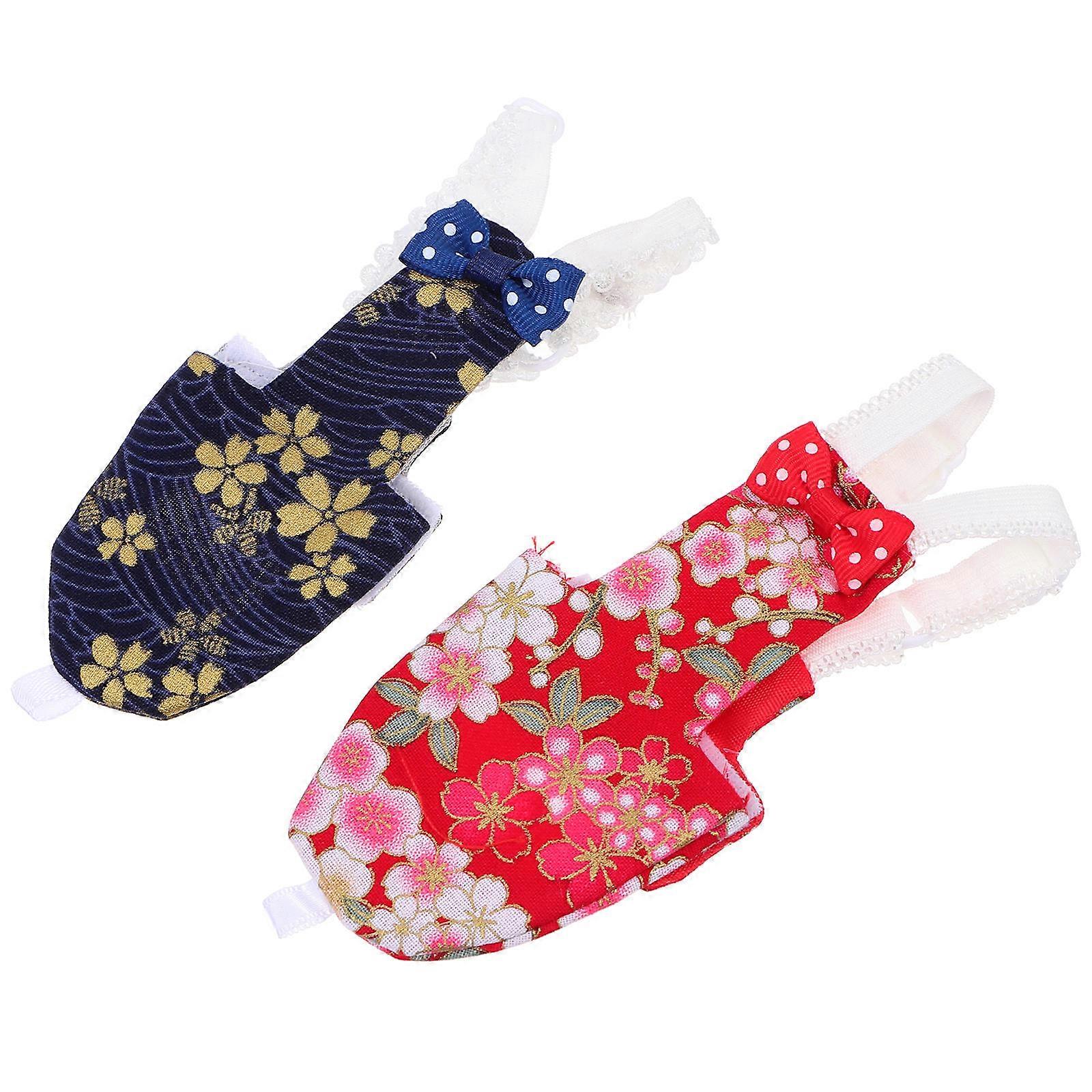 Pet Diapers Birds Diaper Printing Birds Urine Pad Practical Bird Clothing Daily Use Red Cotton Cloth 2Pcs